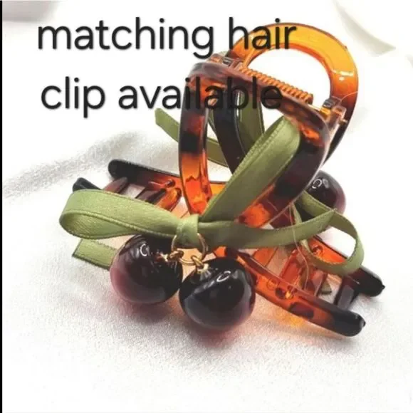 Anthropologie Dark Red Cherry Earrings | NWOT - Picture 9 of 9